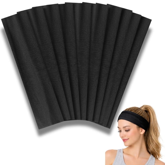 Hair Headbands for Women Stretch Fashion Head Bands 10 Pack Non-Slip Head Wraps Great for Sports, Yoga, Pilates, Running, Gym Headband, Workouts (Variety)