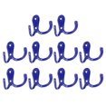 thumbnail image 1 of Ganchos de pared, paquete de 10 - Gancho retro de doble gancho de aleación de zinc, ganchos para colgar toallas, mochilas, ropa, bufandas (azul), 1 of 6