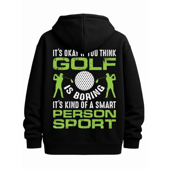 Golf Smart Person hoodies funny humor men's hoodies black Fabric for Casual & Athletic Wear, Hoodie, Everyday Comfort halloween vintage