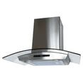 thumbnail image 1 of Vertrons 30 inch Tempered Glass Island Mount Range Hood, 800 CFM Ducted Vent,Touch Control Panel,4 Speed Fan,2 Baffle Filters,Auto Power-off Function,Special for 9-10 feet ceiling, 1 of 5