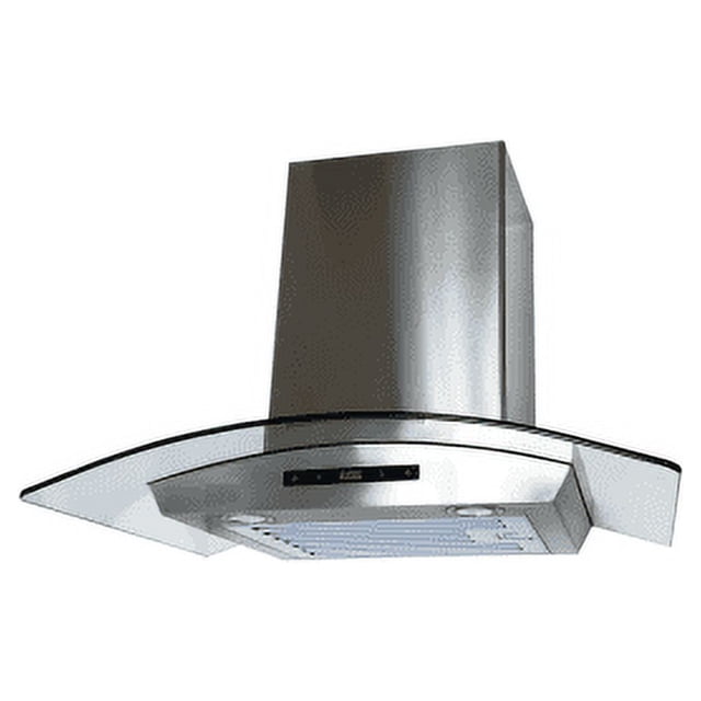 Vertrons 30 inch Tempered Glass Island Mount Range Hood, 800 CFM Ducted Vent,Touch Control Panel,4 Speed Fan,2 Baffle Filters,Auto Power-off Function,Special for 9-10 feet ceiling