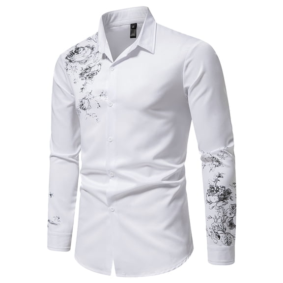 Mens Long Sleeve Button Down Shirts Casual Breathable Basic Shirts Solid Color Loose Fashion Summer Clothing White Size XXL