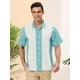 thumbnail image 2 of Camisas hawaianas manga corta botones botones a rayas playeras azul claro blanco T L, 2 of 6