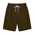 thumbnail image 5 of Ymyiu Mens Elastic Waist Shorts Men's Golf Shorts Lightweight Casual with Flat Front and Pockets Size 2XL(Brown, 2XL), 5 of 5