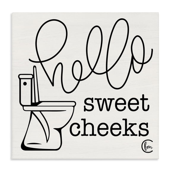 Stupell Industries Eclectic Hello Sweet Cheeks with Toilet Canvas Art, 24 x 24, by Penny Lane Publishing