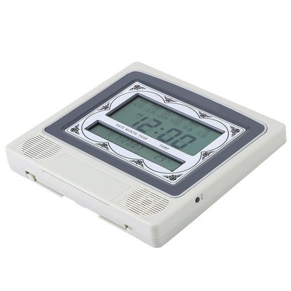 Prayer Clock, World Time Function Electronic Wall Table Clock Islamic Clock Office for Home Living Room