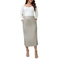 thumbnail image 2 of INSPIRE CHIC Womens Maternity High Waist A Line Flared Swing Flowy Casual Pregnancy Long Skirt XL Brown, 2 of 5