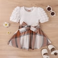 thumbnail image 5 of KAUOD Toddler Girls Short Sleeve Ribbed T Shirt Tops Plaid Skirt Outfits Easter Outfit 4t, 5 of 7