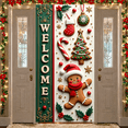 thumbnail image 3 of Festive Design Christmas Holiday Banner with Gingerbread Man Winter Scene for Home Decoration Party Celebration Indoor Event, 3 of 9