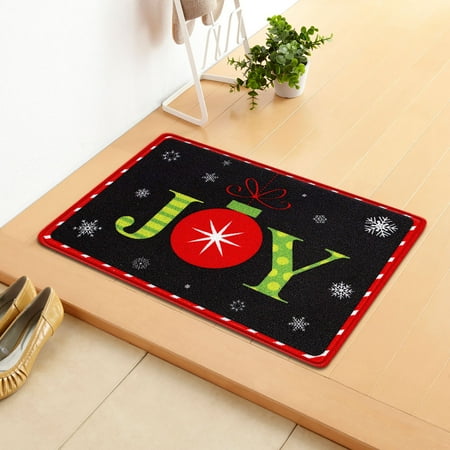 

EQWLJWE Christmas Doormats Floor Mats Doormats 24 x 16 Inches Anti-Slip Joy Sign Merry Christmas Welcome Floor Mats Xmas Front Doormat for Indoor Outdoor Holiday Decorations Kitchen Laundry
