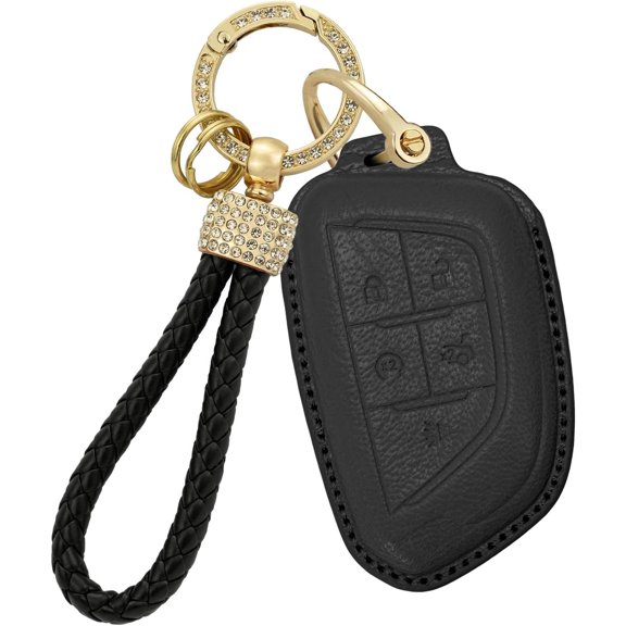 Key Fob Cover Compatible with Cadillac Lyriq Optiq Vistiq Escalade XT4 CT4 CT5 CT6 CTS ATS XT4 2023-2026 5 Button Keychain Case Holder Protector,Black
