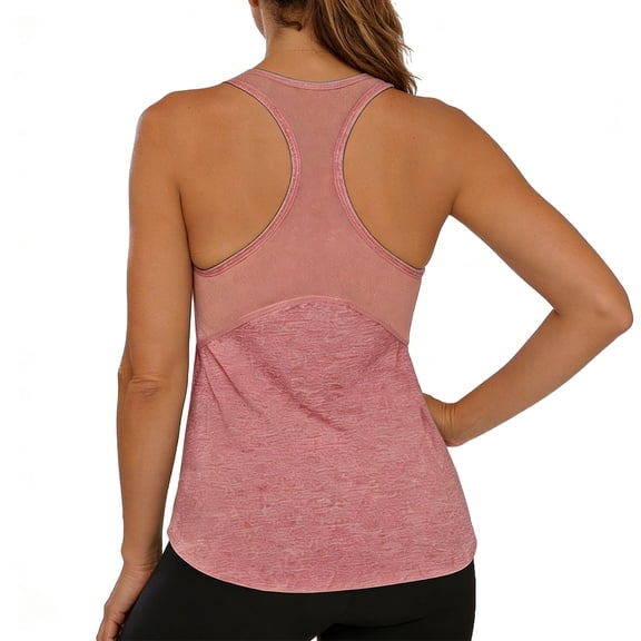 Babysbule Women's Racerback Workout Tank Top Breathable Mesh Back Lightweight Athletic Blouse for Yoga Running Gym Daily Wear