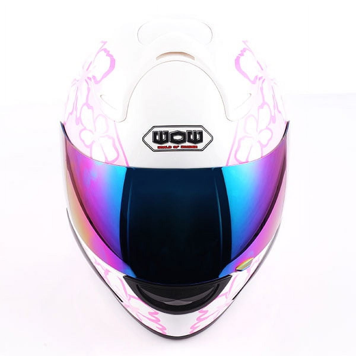 Women's Full Face Motorcycle Helmet - Pink & White Dragons Breath