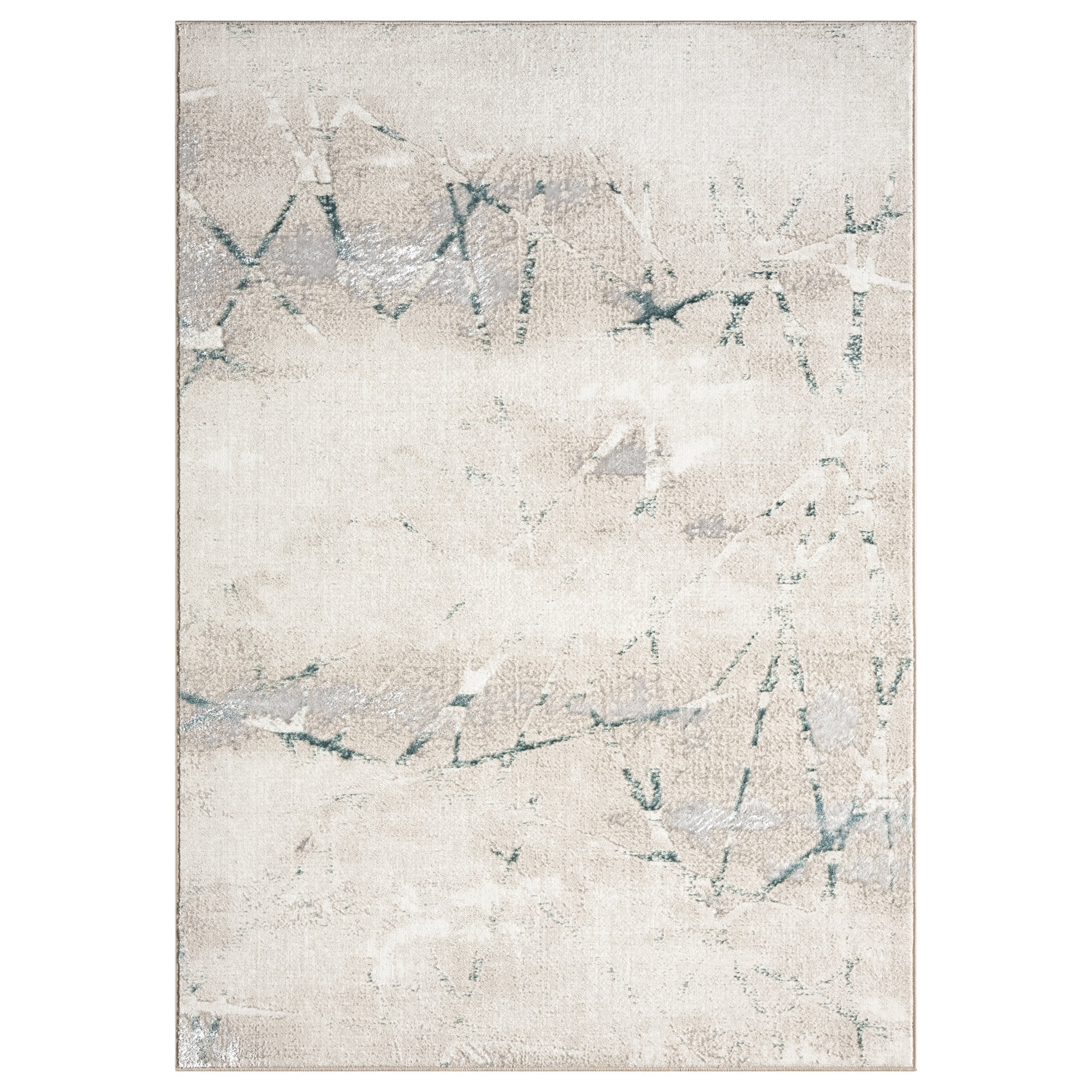 Ox Bay Bethany 5' x 7' Beige/Blue Abstract Durable Indoor Area Rug
