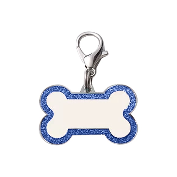 ONFD Dog Tags For Dog Tags And Cat Tags Dog Name Tag With 4 Lines Of Custom Text Deep Engraved Dog ID Tag Regular Size Glitter Bone Design
