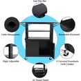 thumbnail image 3 of Chariot AV Roulant avec Armoire Verrouillable, Support pour Ordinateur Portable et Abattants - Chariot Utilitaire Mobile à Hauteur Réglable, Poste de Travail avec Espace de Rangement Supplémentaire et Barre d'Alimentation, 3 of 7