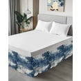 thumbnail image 4 of Abstract Mottled Texture Bed Skirt Queen Size 16&nbsp;Inch Drop, Blue Gary Stitching Wrap Around Dust Ruffle Bedskirts, Wrinkle & Fade Resistant Easy Fit Bedskirt with Adjustable Elastic, 4 of 8