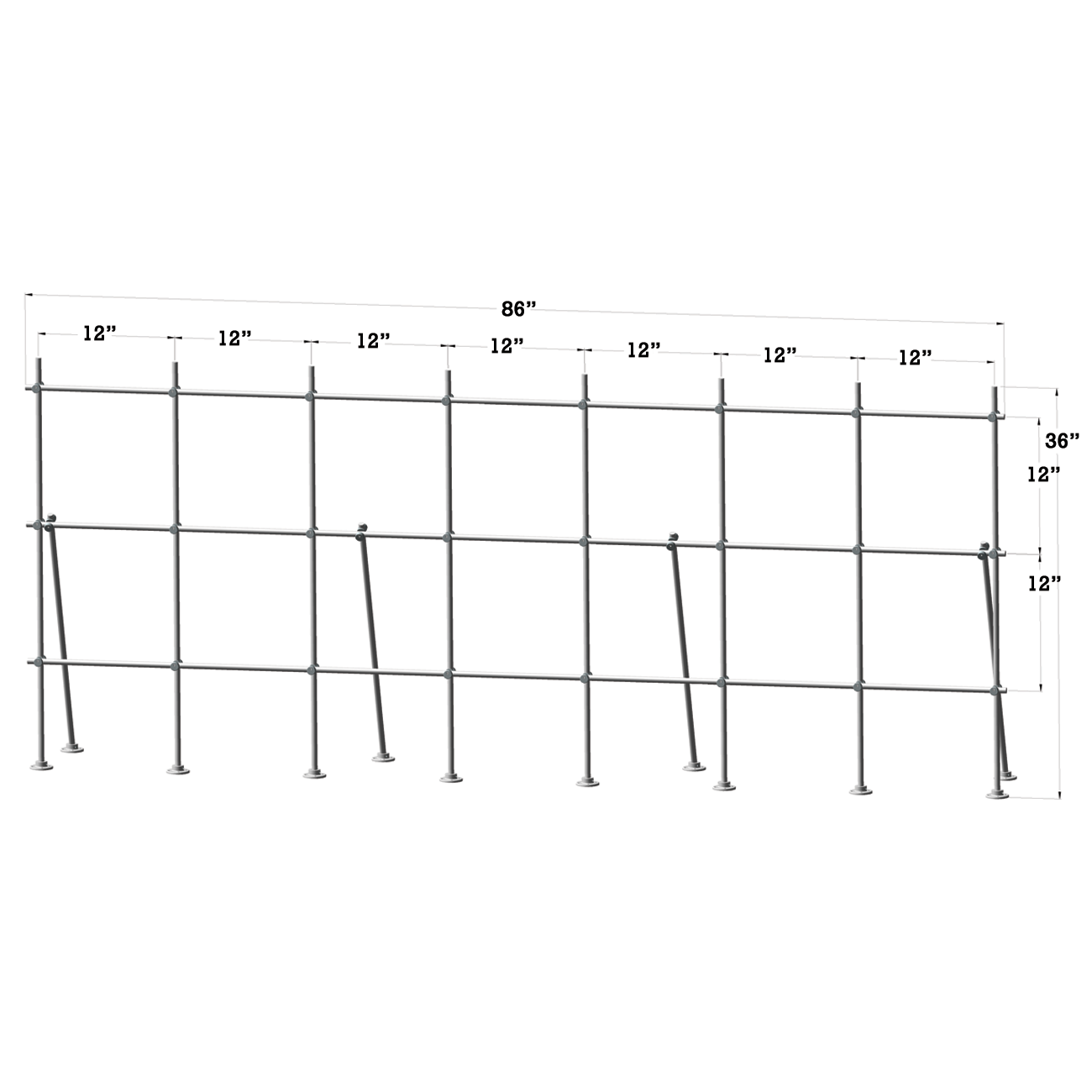 Lee Engineering 8 foot Table Top Mount Stainless Steel LabFrame Kit