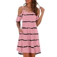 thumbnail image 4 of Heliisoer Robe pour Femme, Liquidation Mode d'Été Femmes Été Décontractée Col Rond Imprimé Manches Courtes Poche Robe Mini, 4 of 9
