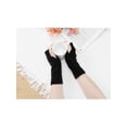 thumbnail image 5 of INSPIRE CHIC Women's Elastic Knit Gloves Female Lacework Wrist Arm Warmer Thumb Hole Half Finger Cute Sleeves for Christmas Cool Windproof Black, 5 of 6