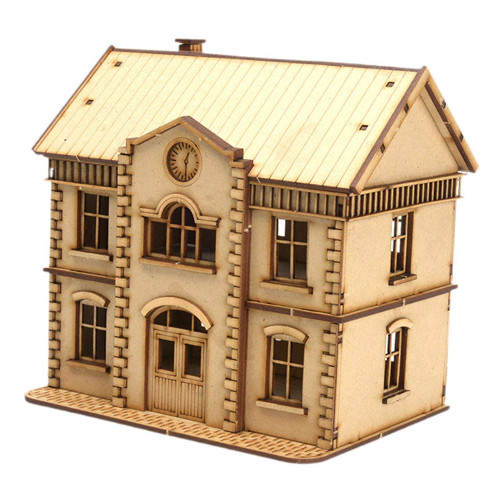 European Building Model Kit Miniature Wooden House Foam Material DIY Hobby Collection Decor for Adults
