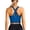 Blue, variant on Women Strappy Crop Tank Top, Crisscross Back Medium Support Sports Bra Tank with Removable Padded Cups