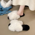 thumbnail image 2 of CHUMUD Women's Faux Fox Fur Slippers - Plush Open-Toe Mules with Cushioned Non-Slip Sole, Cozy Winter Slides, 2 of 9
