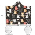 thumbnail image 3 of Colorful Cat Wearable Blanket Hoodies for Women Men Adults Cat Lovers Cozy Plush Cartoon Cats Hooded Blankets for Bedding Office Decor Birthday Gifts 60X80 Inch, 3 of 5