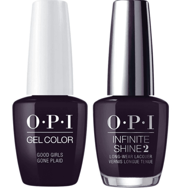 OPI Nail GELCOLOR + Matching Infinite Shine Polish Scotland Combo 2ct GOOD GIRLS GONE PLAID GC