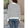 thumbnail image 6 of Women Cardigan Sweaters Long Sleeve Casual Light-Weight Button Down V-Neck Fall Sweater White  S, 6 of 7
