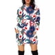 thumbnail image 2 of Vestido con capucha y cuello redondo largo informal con estampado floral en 3D para mujer, 2 of 4