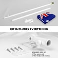 thumbnail image 2 of G128 Combo Pack: 6 Feet Tangle Free Spinning Flagpole (White) Australia Australian Flag 3x5 ft Printed 150D Brass Grommets (Flag Included) Aluminum Flag Pole, 2 of 9