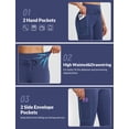 thumbnail image 4 of baleaf Women's Thermal Warm Winter leggings Fleece lined Pants Waterproof High Waisted with Pockets Outdoor Workout Running Tights Navy Blue S, 4 of 7