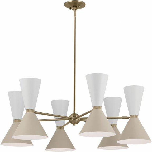 12 Light Chandelier-13.5 inches Tall and 38.75 inches Wide-Champagne Bronze/Grey/White Finish Bailey Street Home 147-Bel-5016863