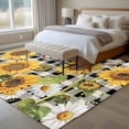 thumbnail image 4 of 5'x8' Area Rugs, Sunflowers Indoor Outdoor Area Rug for Living Room Bedroom, Yellow Flowers Butterfly Farmhouse Black Plaid Washable Bathroom Rugs Kitchen Floor Carpet Mats Home Decor Aesthetic, 4 of 8