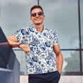 thumbnail image 4 of Fotbe Blue Paisley Camiseta Polo de Golf para Hombre con Estampado – Camisa Deportiva Transpirable con Cuello Abotonado-4X-Large, 4 of 6