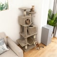 thumbnail image 4 of Gymax 57'' Cat Tree for Indoor Cats w/Dual Condos Hammock Sisal Scratching Posts Coffee, 4 of 10