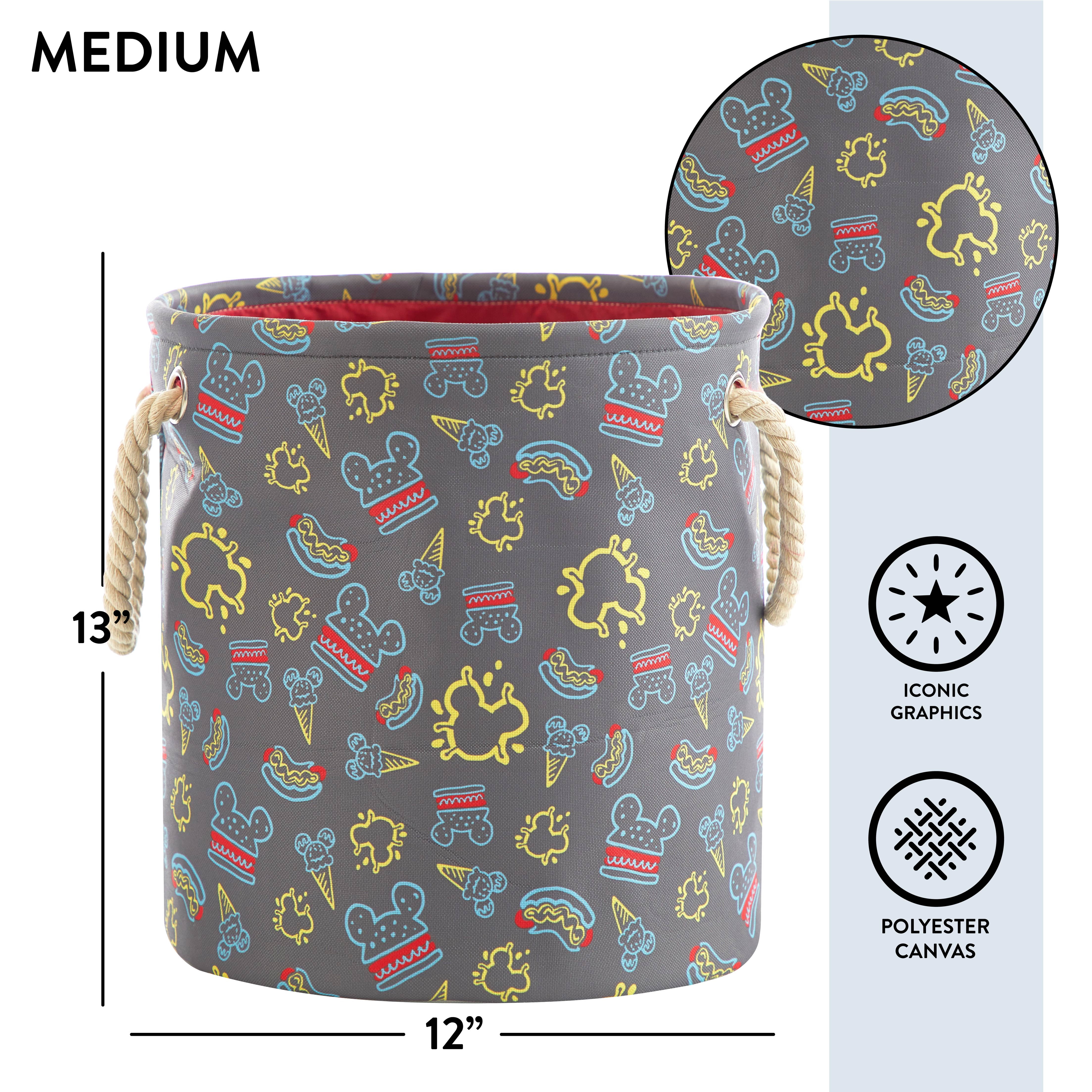 Disney Mickey Mouse Kids Fabric Round Nestable Storage Bin Set, 3-Piece