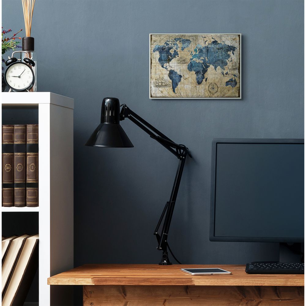 Stupell Industries Vintage Abstract World Map Design Wall Plaque Art by Art Licensing Studio