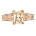 thumbnail image 5 of 2.45 ct Emerald Cut Natural Morganite Solitaire with Simulated Diamond Accents 14K Rose Gold Womens Engagement Ring, 5 of 6