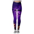 thumbnail image 2 of Halloween Leggings for Women,Tummy Control Pumpkin Skeleton Printed Stretchy Leggings Yoga Pants Tights, 2 of 4