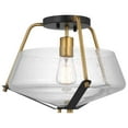 thumbnail image 3 of Starlight 60w 1-Light Semi Flush Mount Clear Seeded Glass E26 Base Black Finish, 3 of 6