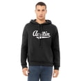 thumbnail image 2 of Daxton Adult Unisex Pullover USA Cities State Script Hoodie Fleece Sweatshirt, Austin Black White, 3XL, 2 of 2