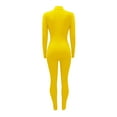 thumbnail image 7 of ZAZYULZ Womens Jumpsuit Women's Solid Color Sexy Tight Zipper Jumpsuit(Yellow,Xxl), 7 of 7