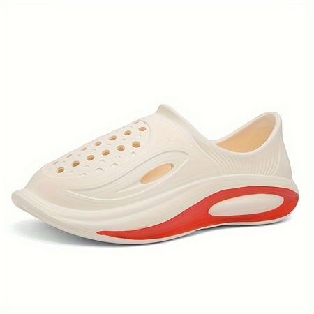 

Mens Fashionable Ventilated Slip-On Slippers - Breathable Non-Slip Ultra-Soft EVA - Pillow Comfort for Outdoor Adventures