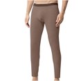 thumbnail image 2 of SSAAVKUY Mens Long Johns Made of Fashion Stretch Cotton Bottom Long Johns Basic Layer Light Weight Cotton Thermal Underwear Pant Bronze 14, 2 of 3