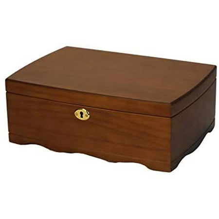 Double Layer Watch Jewelry Storage Box Pine Earring Necklace With Lock Canada Double Layer Watch Jewelry Storage Box, Pine Jewelry Armoire