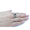 thumbnail image 4 of Black Pear Cut CZ Two Tone Black IP Stainless Steel Wedding 2 Ring Set - Size 7, 4 of 5