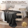 thumbnail image 2 of Loomsnest Ultra Soft Dark Gray King Waffle Blanket, 100% Cotton Blanket for Bed, Sofa & Couch, Waffle Weave All Season Throw for Hot Sleeper, Lightweight & Breathable, 108" x 90", 2 of 9