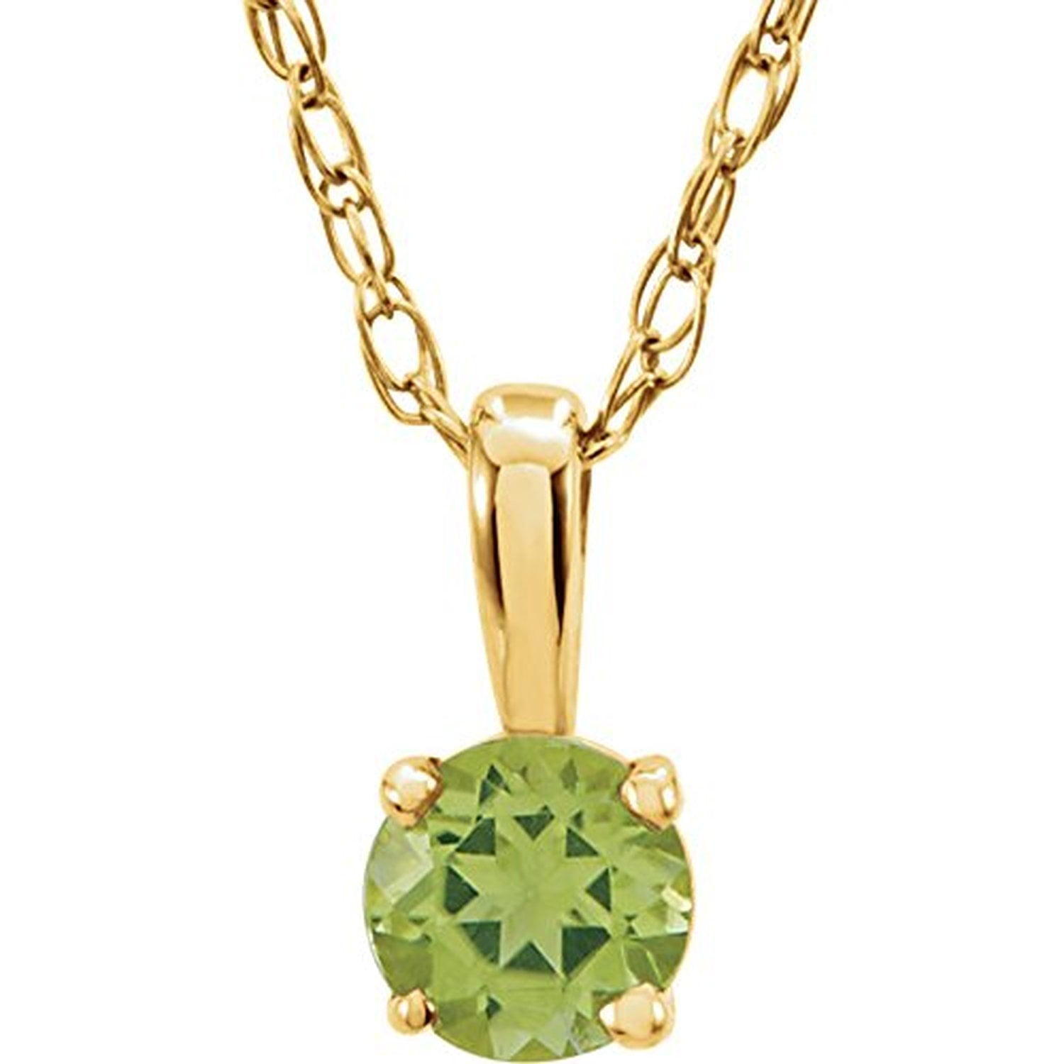 Bedrock Jewelry 14kt Yellow Imitation Peridot August Birthstone 14